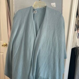 Chic Light Blue Women's Poncho